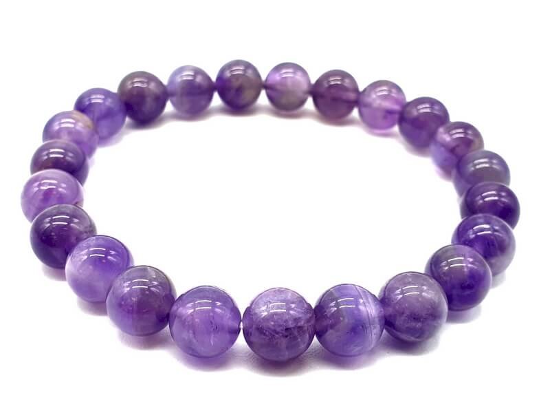 Bracelet 'Purple Light' Améthyste Perles 8mm